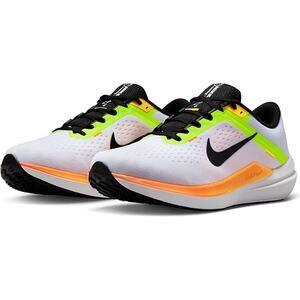 NWT Nike Men's Winflo 10 shoes code DV4022-101, White/Black/Orange/Yellow-10 US